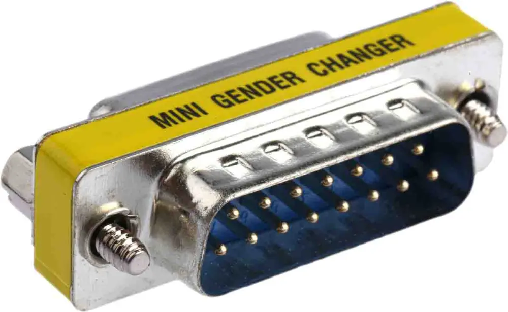 Adaptador D-Sub de D-Sub de 15 vías Macho D-Sub de 15 vías Hembra