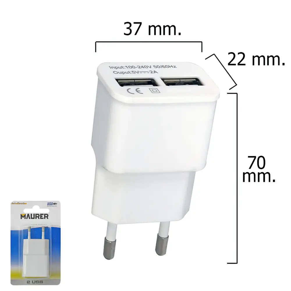 Adaptador /cargador Enchufe Usb