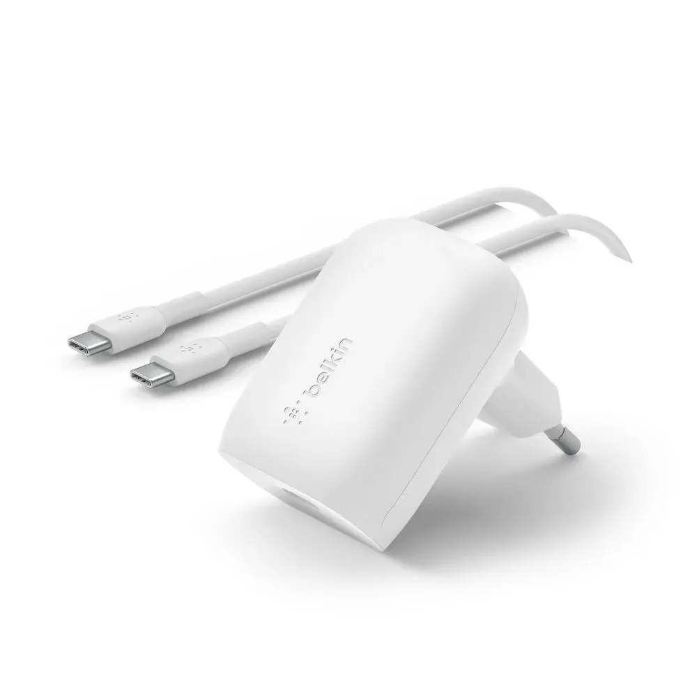 Adaptador de corriente de 30 W USB-C con cable de Belkin - Blanco