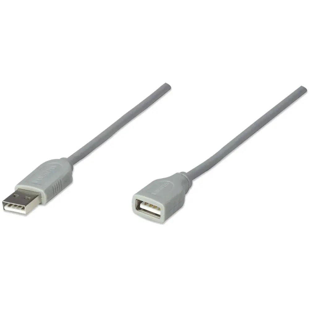Cable USB - Extension MANHATTAN, 3 m, USB , USB , Macho/hembra, Gris CABITL900 Modelo 317238
