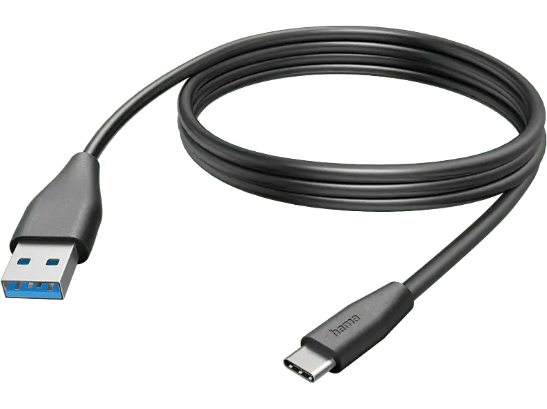 HAMA Câble USB- - USB-C 3 m Noir (201597) Câble USB 3 m Noir