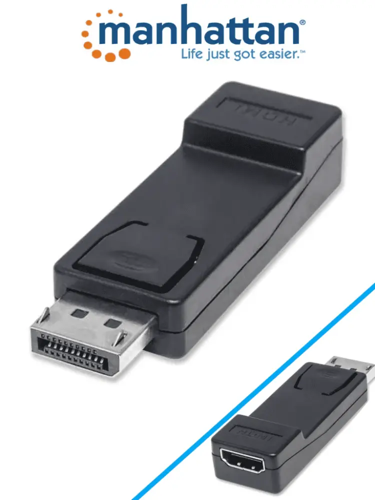 MANHATTAN 151993 - Adaptador DisplayPort HDMI Pasivo/ Conectores Conexión para monitor Macho / HDMI Hembra/ Soporta Aplic...