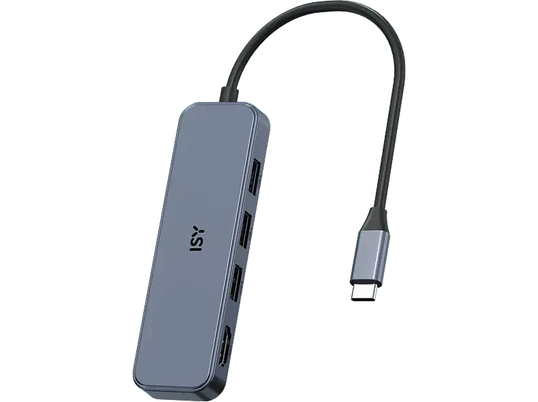 ISY Adaptateur Multiport 4-en-1 USB-C Argenté (IAD-1031)