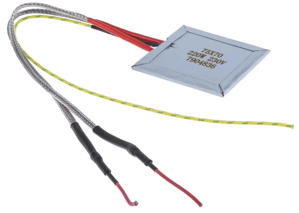 Calentador de mica, 70 x 75 mm, 230 V ac, 220 W