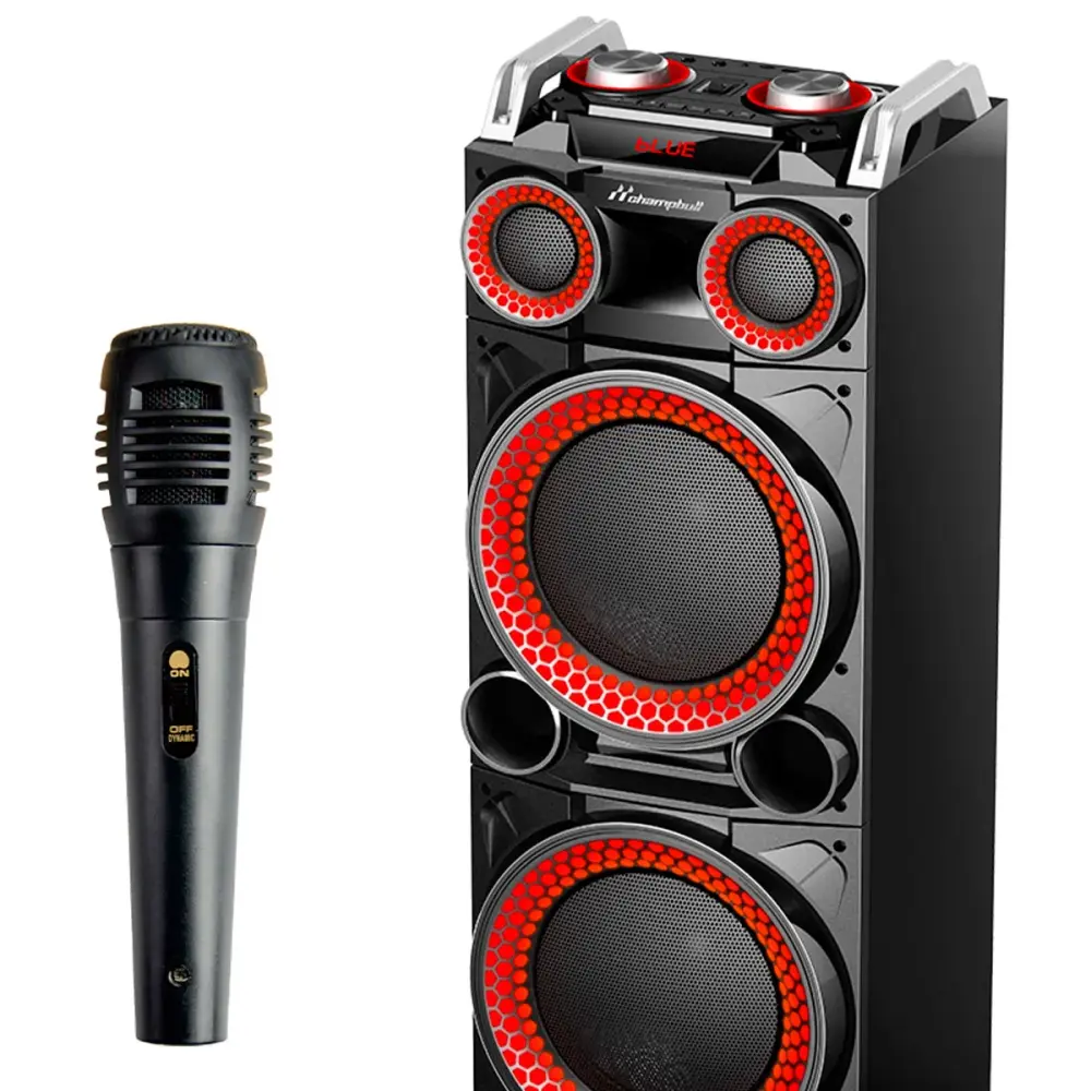 Altavoz portátil Champbull DM63 60W luces LED con micrófono negro con Baterí de Larga Duración