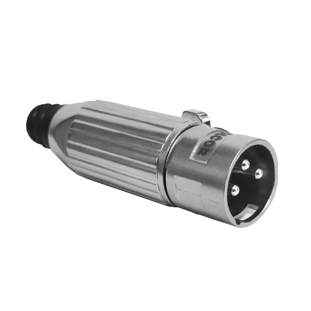 PLUG XLR MACHO 3 PINES SOLCOR PLSW3 | Resistente al Agua IPX7
