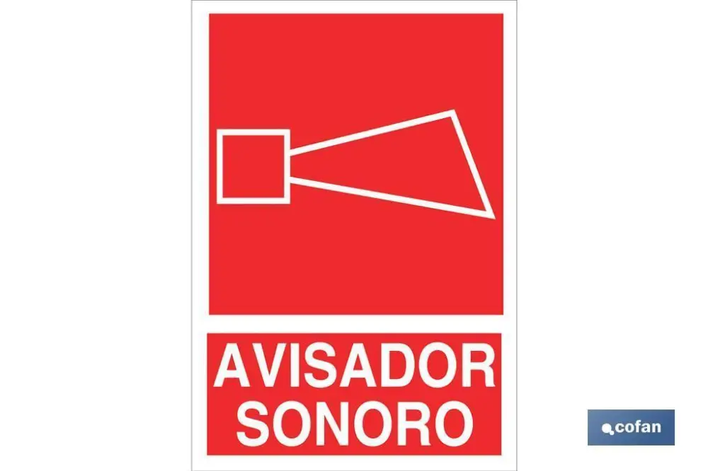 Se #241;al luminiscente 420x297mm. Se #241;al avisador sonoro pictograma +