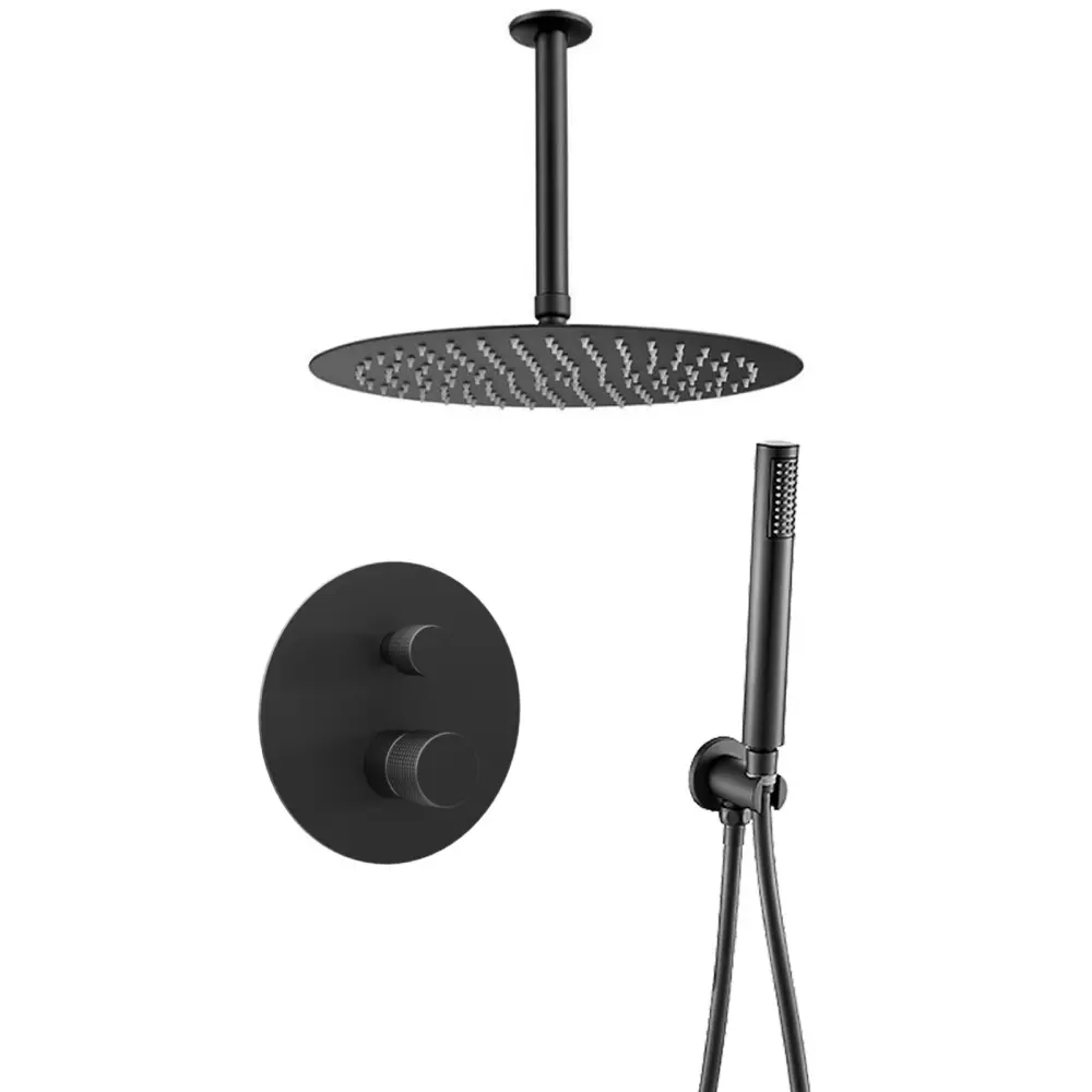 Altavoz de Sonido Surround Valaz ducha empotrada techo negro mate besaya 30cm