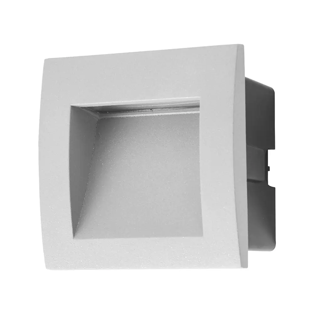 Luz de cortesia empotrado muro led 1w aluminio/gris para Canales Traseros