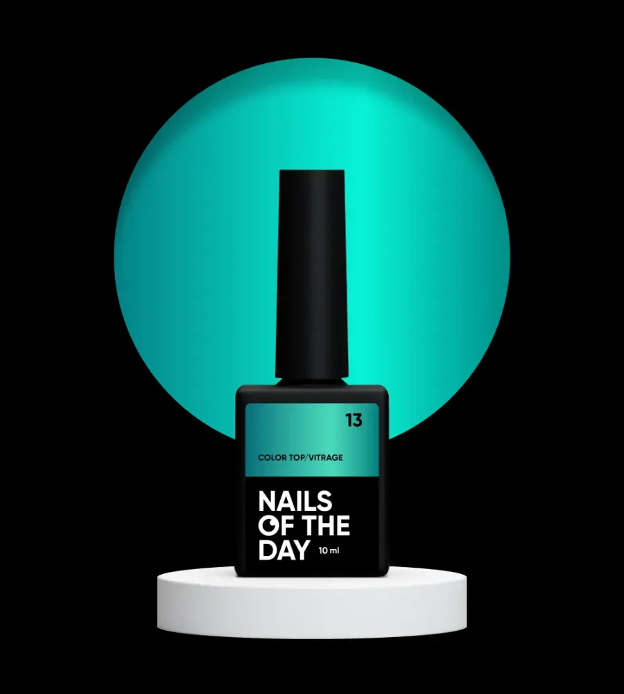 NAILSOFTHEDAY Color Top/Vitrage 13 — Top Coat Vitrage Azul Marino Profundo Semitransparente, 10 ml con Baterí Recargable