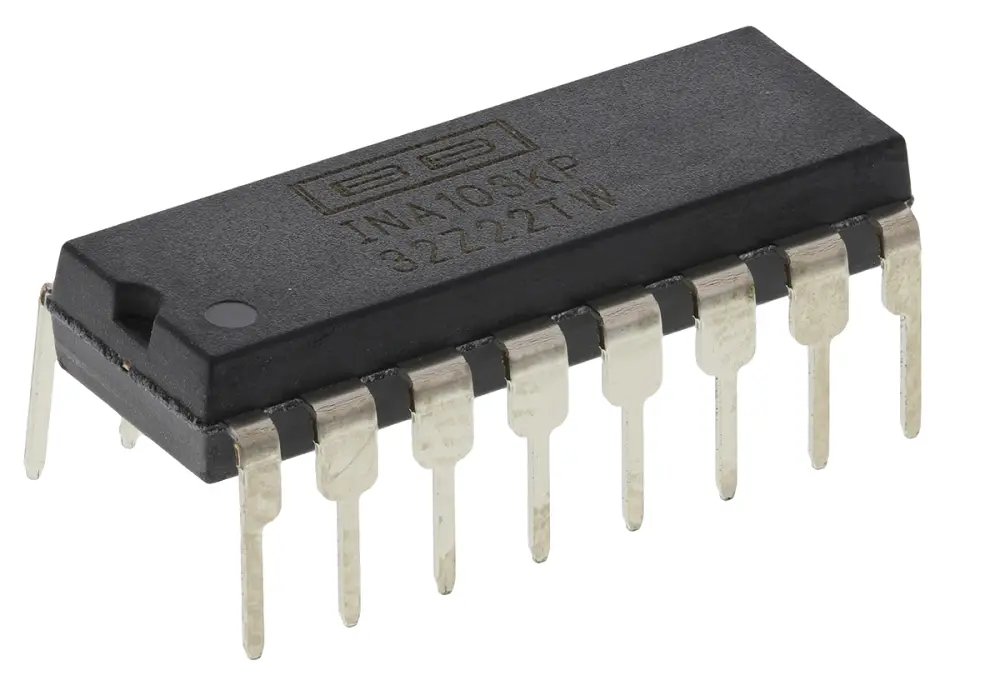 Amplificador de Instrumentación, INA103KP, 30μV Offset, 6MHZ 100dB CMRR, PDIP, 16-Pines Texas Instruments