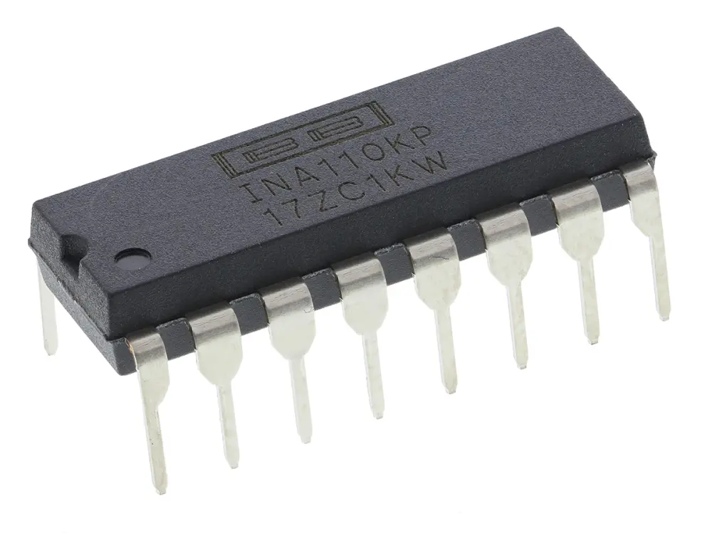 Amplificador de Instrumentación, INA110KP, 500μV Offset, 2.5MHZ 106dB CMRR, PDIP, 16-Pines Texas Instruments