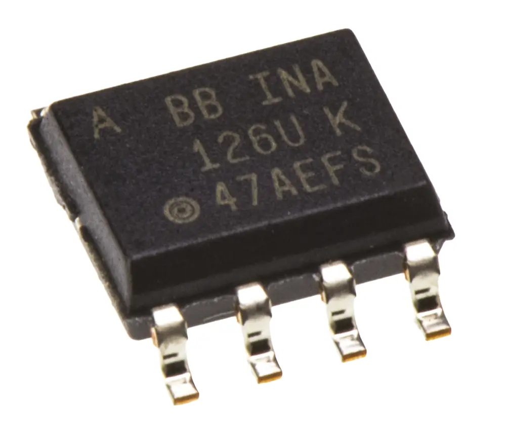 Amplificador de Instrumentación, INA126UA, 3 V, 5 V, 9 V, 12 V, 15 V, 18 V, 24 V, 28 V 0.5mV Offset, 74dB CMRR, SOIC, Tex...