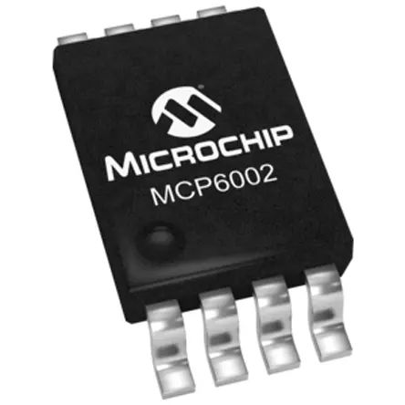 Amplificador operacional MCP6002-I/MS, 3, 5 V 1MHZ MSOP, 8 pines, Entrada / salida Rail-to-Rail Microchip