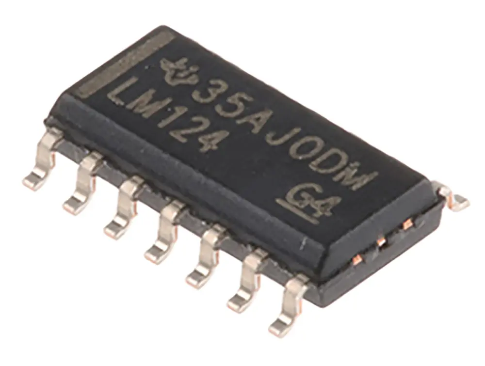 Amplificador operacional LM124DR, 5 → 28 V 1.2MHZ SOIC, 14 pines Texas Instruments