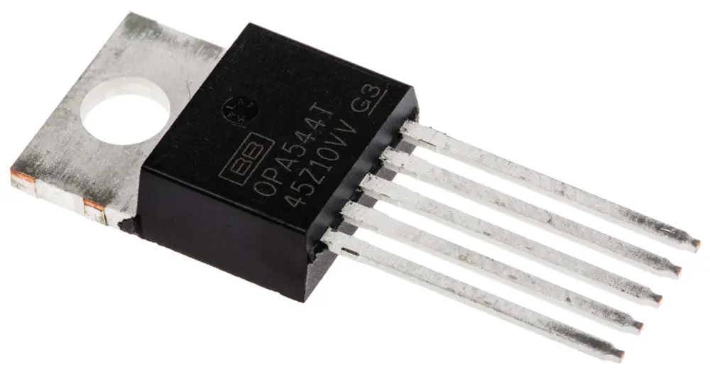 Amplificador operacional OPA544T Potencia 1.4MHZ TO-220, 5 pines Texas Instruments