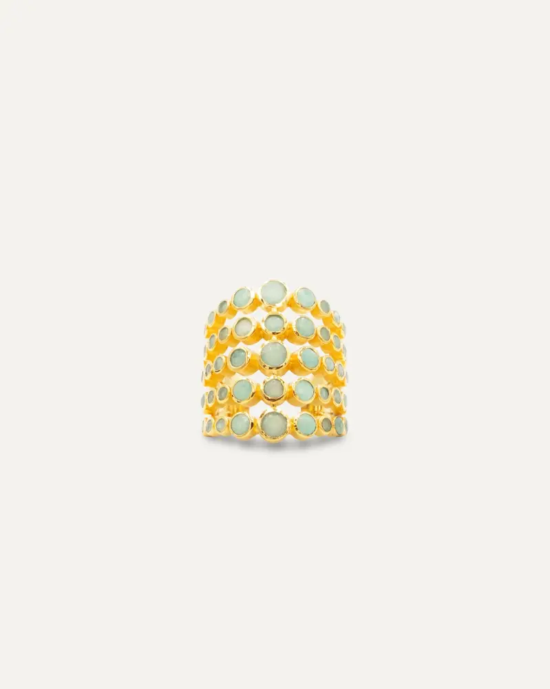 Anillo Dorado Inder Maximus Amazonita para Pago Sin Contacto