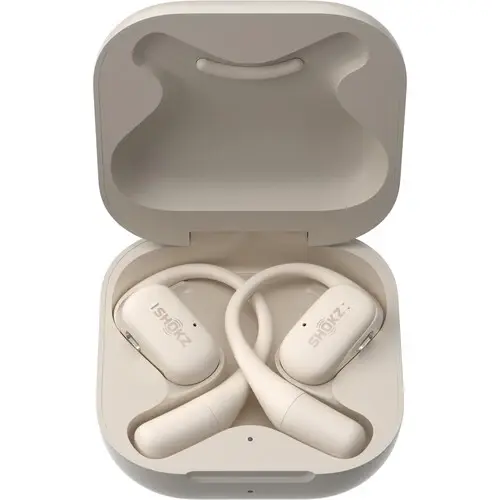 Auriculares inalámbricos OpenFit de Shokz - Marfil con Seguimiento de Salud y Notificaciones