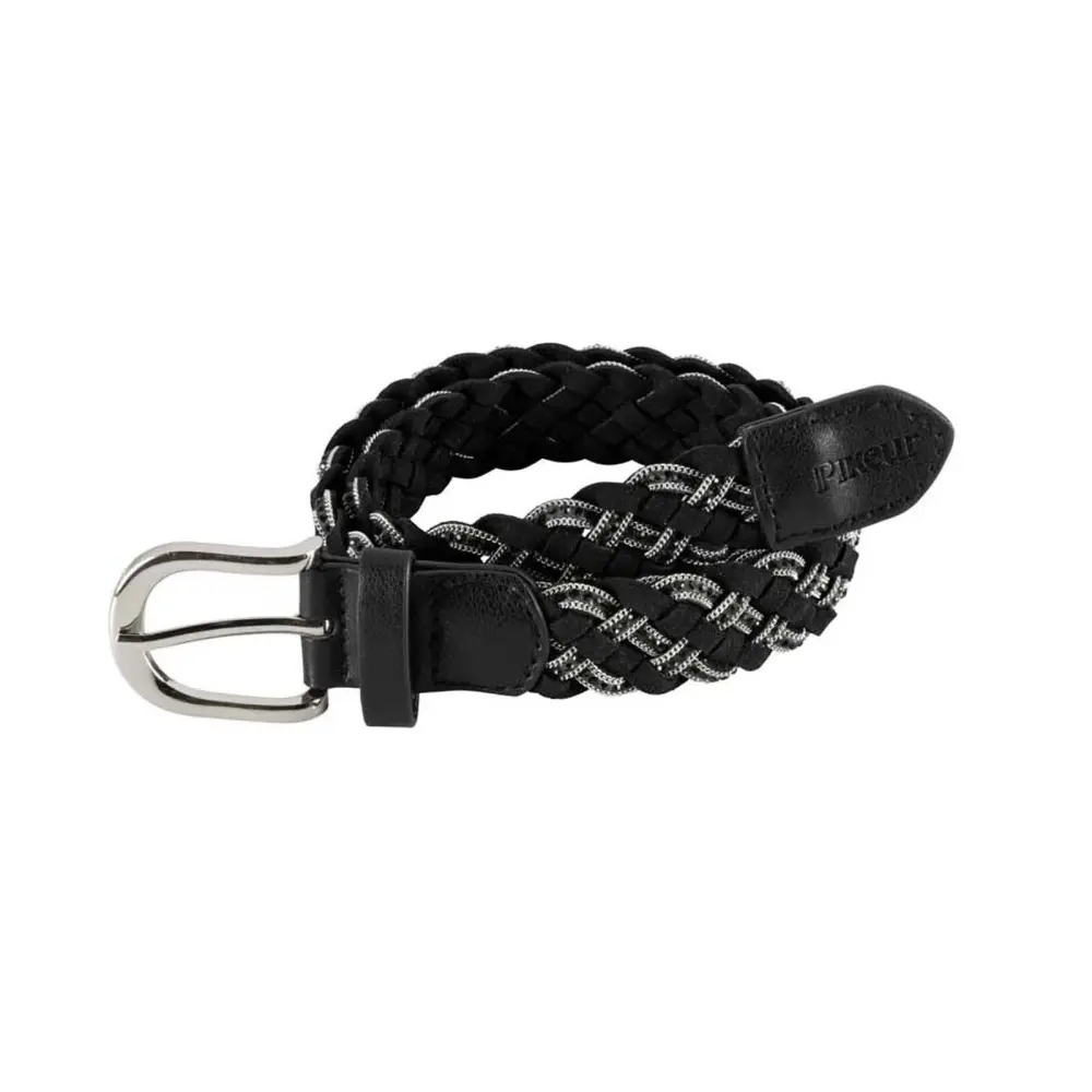 Cinturón Trenzado Pikeur Black/Silver 75 cm Diseño Minimalista
