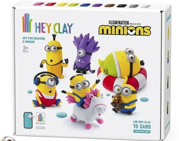 Plastilina Interactiva Minions (15 botes) - Hey Clay en Titanio Pulido