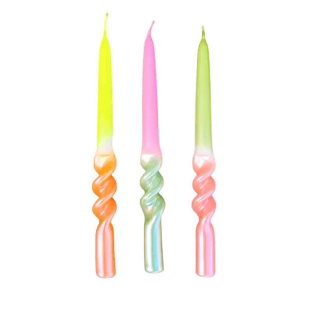 Set de 3 bougies Dip dye Swirl - Spring Candy con Sensor de Oxígeno