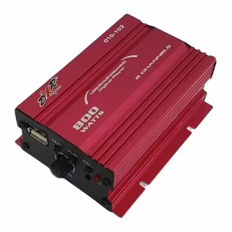 AMPLIFICADOR AUTOMOTRIZ 2C. 800 W ROJO RADOX 010-102