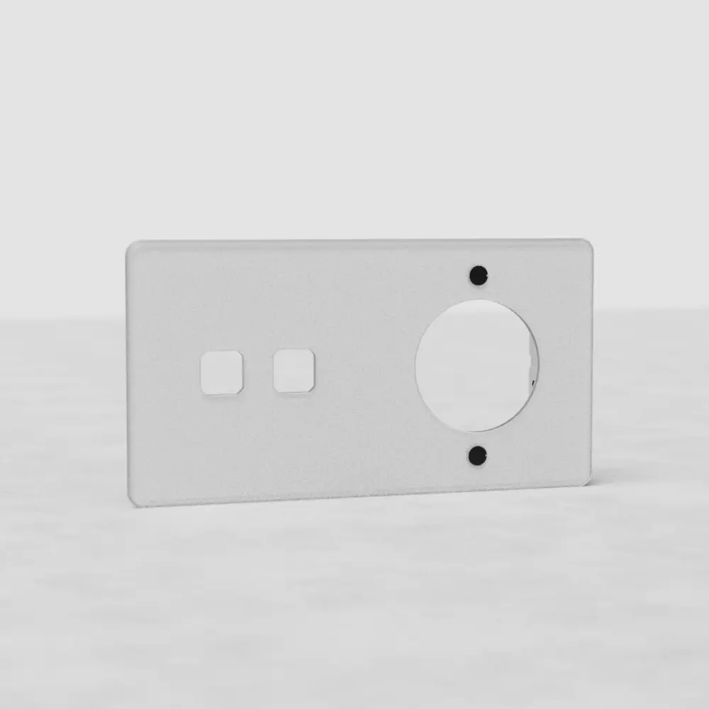 Kew Espelho interruptor de duas vias & tomada de uma via duplo - Transparente | Preto