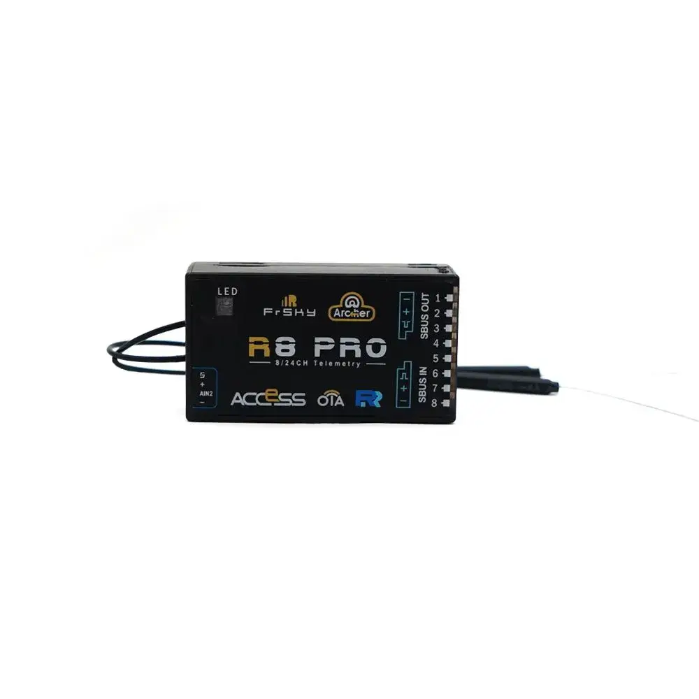 Receptor FrSky Archer R8 PRO - Receptor de ACCESO de 2,4 GHz 8 canales PWM de alta precisión Alcance de 2 KM