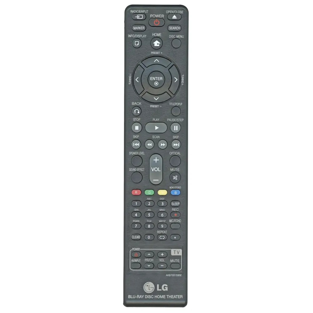 Certificado Hi-Res Control remoto para cine en casa con Blu-ray LG AKB73315302