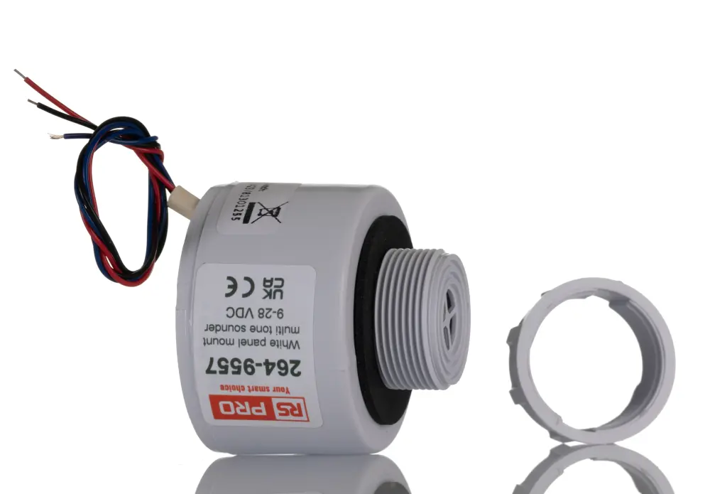 Avisador acústico de alarma de varios tonos , 9 → 28 V dc, 32 tonos, 92dB @ 1 m, IP65