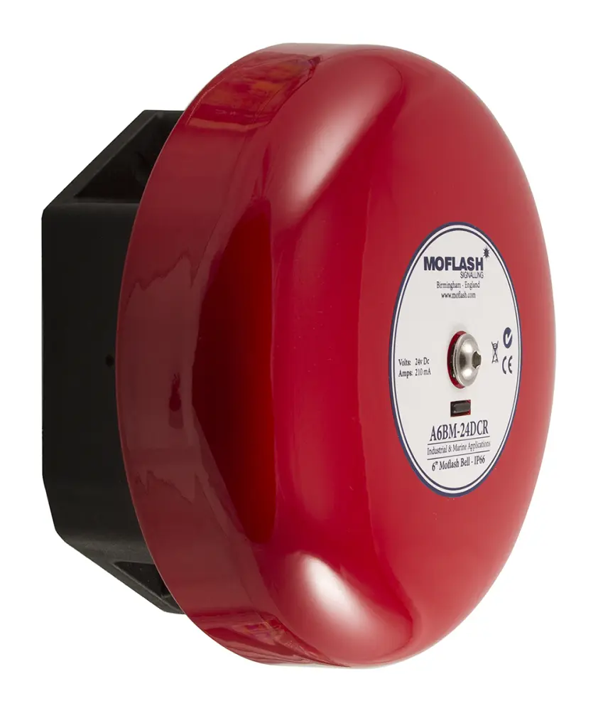 Sirena Moflash serie A8BM, 24 V dc, 1 tono, 108dB @ 1 m, IP66 | A8BM-24DCR