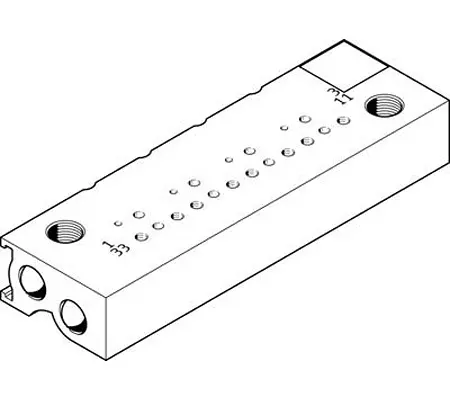 Bloque colector, Festo, 4 Estaciones , M5, Aleación de Aluminio | MHP1-PR4-3-PI-PCB