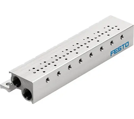 Bloque, Festo, 6 Estaciones , M3 Métrico, Aleación de Aluminio | MHA1-PR6-3-M3
