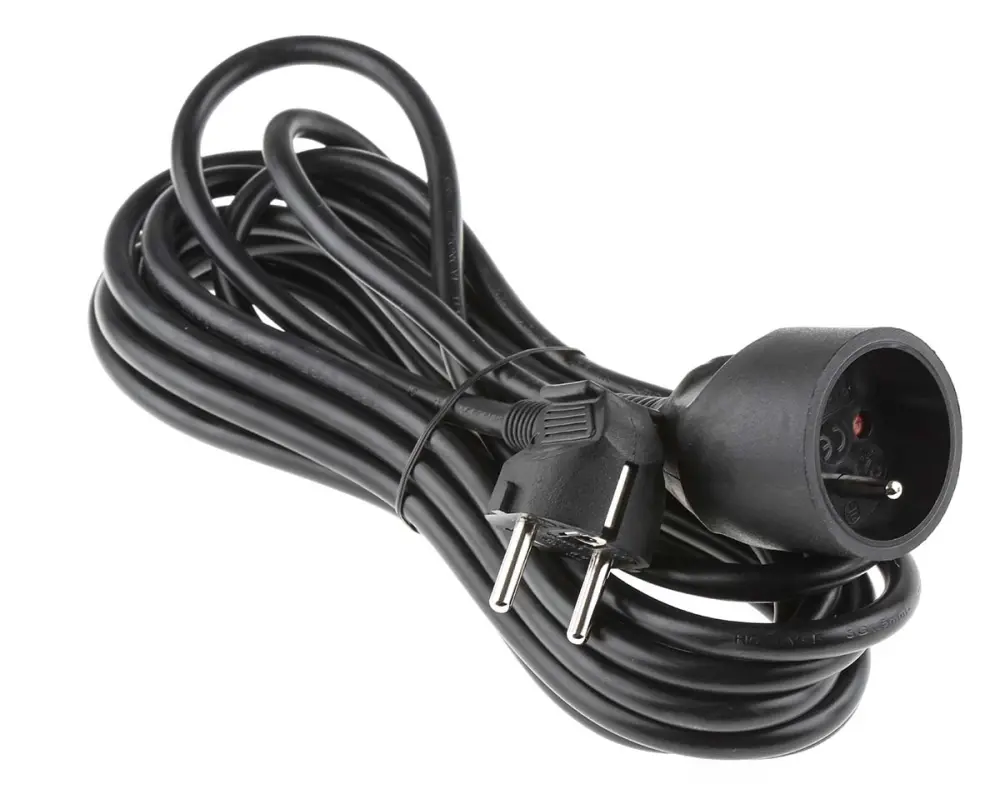 Regleta de enchufes , long. cable 5m, 1 toma Tipo E - francés, 230 V ac, 16A