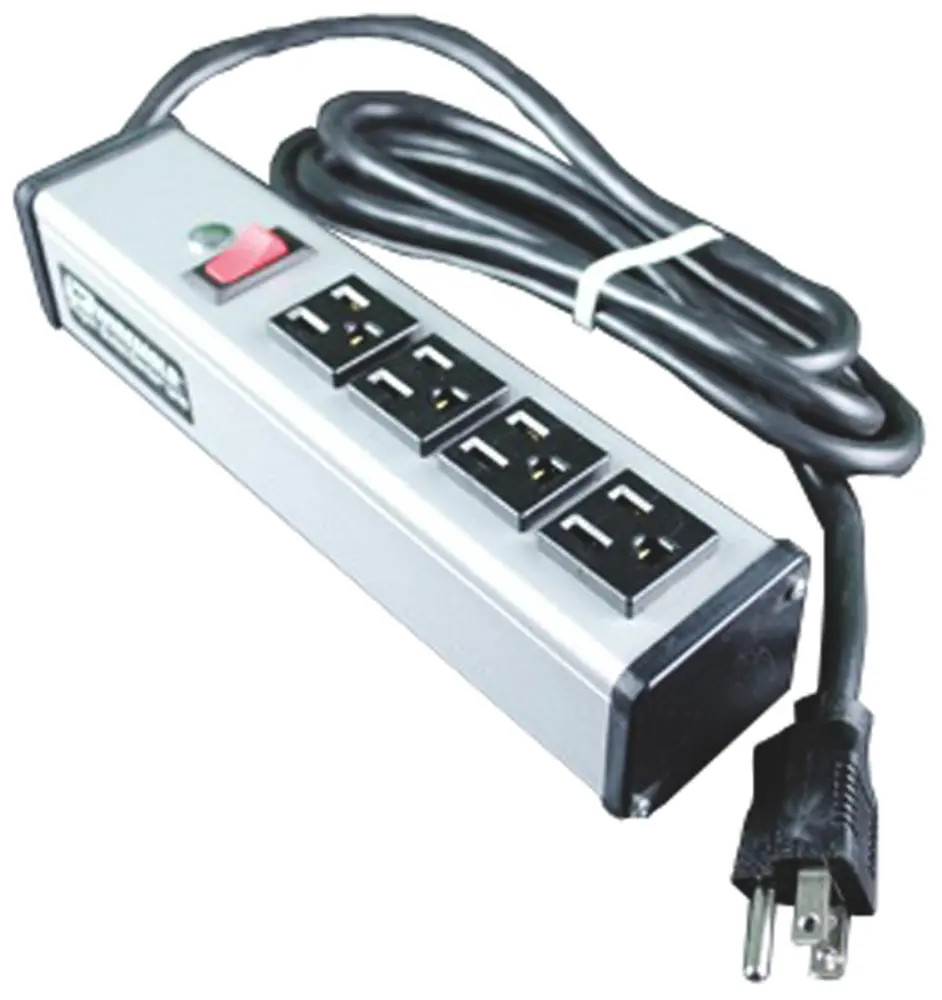Regleta de enchufes Wiremold, con interruptor, long. cable 1.8m, 4 tomas NEMA 5-15R, 120 V, 15A