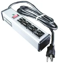 Regleta de enchufes Wiremold, con interruptor, long. cable 4.6m, 4 tomas NEMA 5-15R, 120 V, 15A