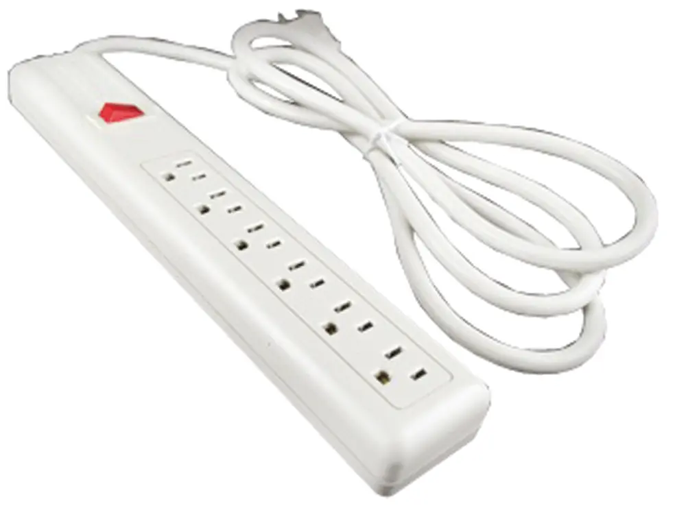 Regleta de enchufes Wiremold, con interruptor, long. cable 4.6m, 6 tomas NEMA 5-15R, 120 V, 15A