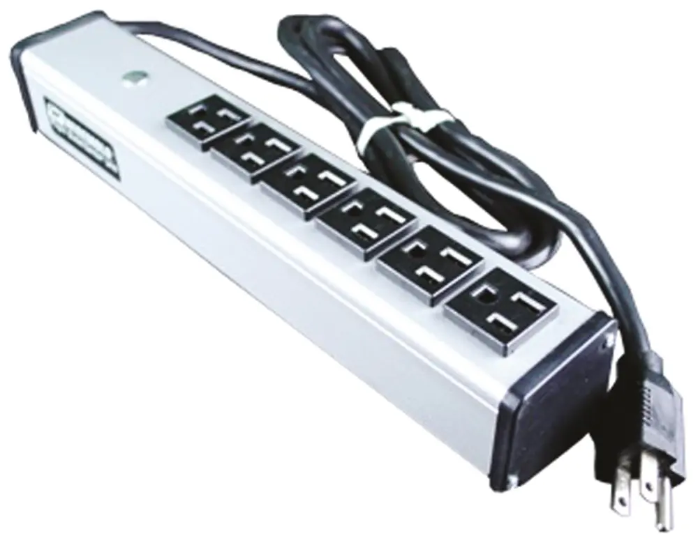 Regleta de enchufes Wiremold, long. cable 1.8m, 6 tomas NEMA 5-15R, 120 V, 15A