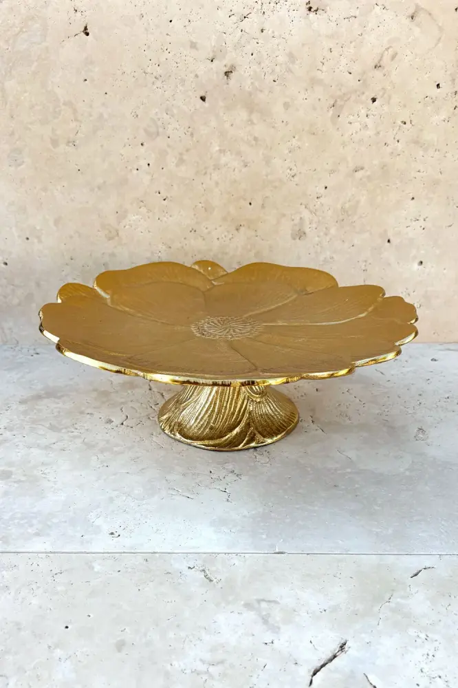Grande base avec motif fleur dorée