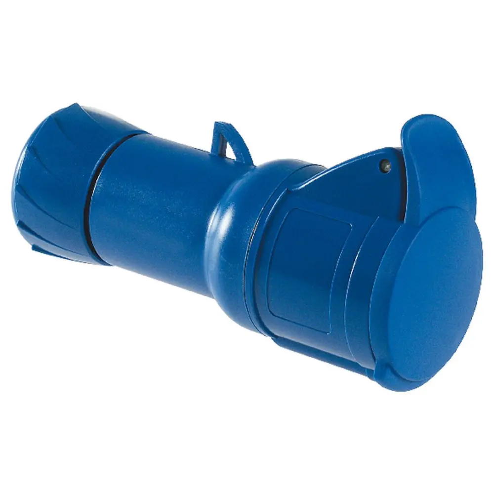 Conector de potencia industrial Hembra, Formato 2P + E, Orientación Recto, PratiKa, Azul, 230 V, 32A, IP44 | PKY32M423 Sc...