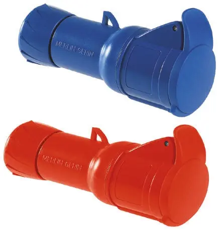 Conector de potencia industrial Hembra, Formato 3P + N + E, Orientación Recto, PratiKa, Rojo, 415 V, 16A, IP44 | PKY16M43...