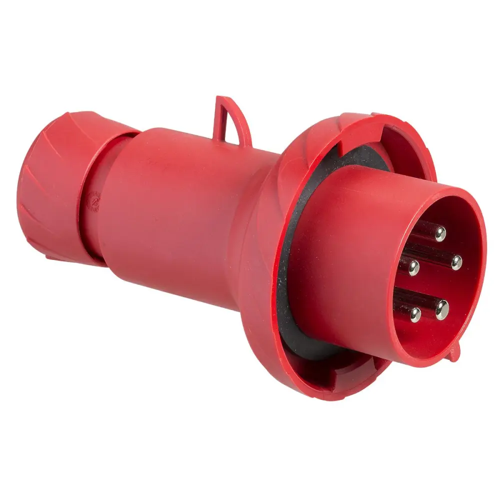 Conector de potencia industrial Macho, Formato 3P + N + E, Orientación Recto, PratiKa, Rojo, 415 V, 16A, IP67 | PKX16M735...