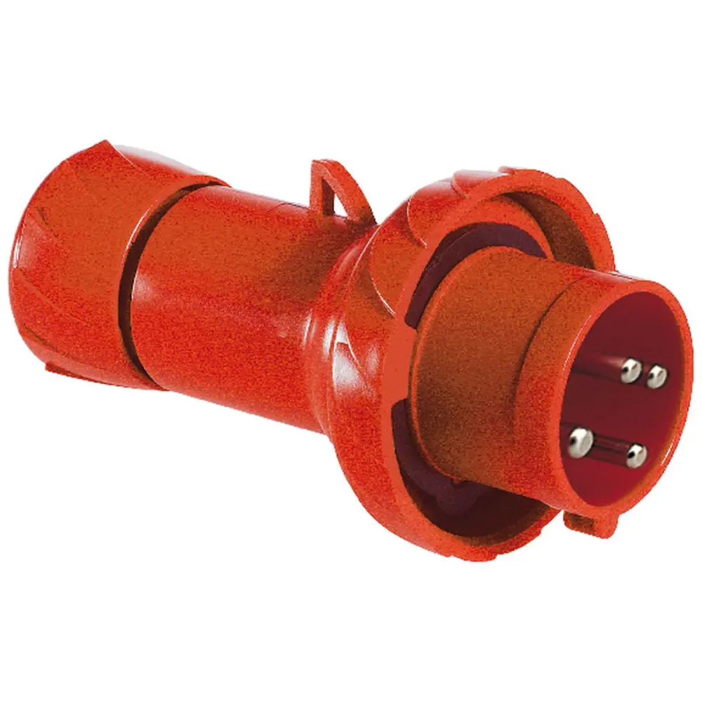 Conector de potencia industrial Macho, Formato 3P + E, Orientación Recto, PratiKa, Rojo, 415 V, 16A, IP67 | PKX16M734 Sch...