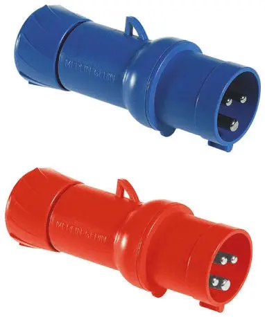 Conector de potencia industrial Macho, Formato 3P + E, Orientación Recto, PratiKa, Rojo, 415 V, 32A, IP44 | PKX32M434 Sch...