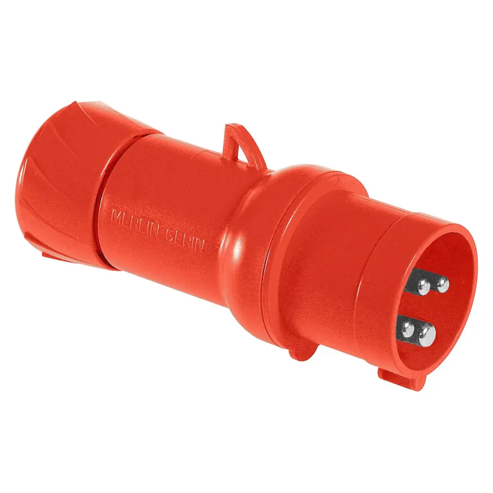 Conector de potencia industrial Macho, Formato 3P + E, Orientación Recto, PratiKa, Rojo, 415 V, 16A, IP44 | PKX16M434 Sch...