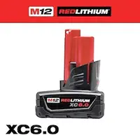 Paquete De Baterías De Capacidad Prolongada M12, REDLITHIUM XC6.0, Milwaukee 48-11-2460 con Garantí Incluida