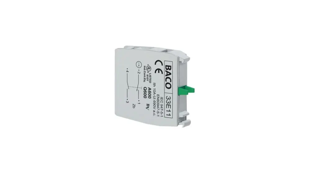 Elemento de conmutación de botón pulsador BACO 33E11, SPDT, 240V ac