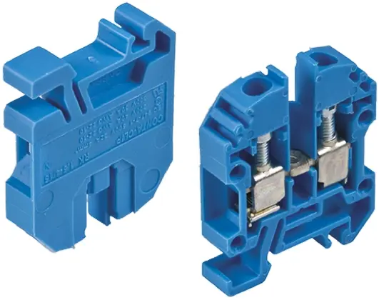 Borne para carril DIN, Azul