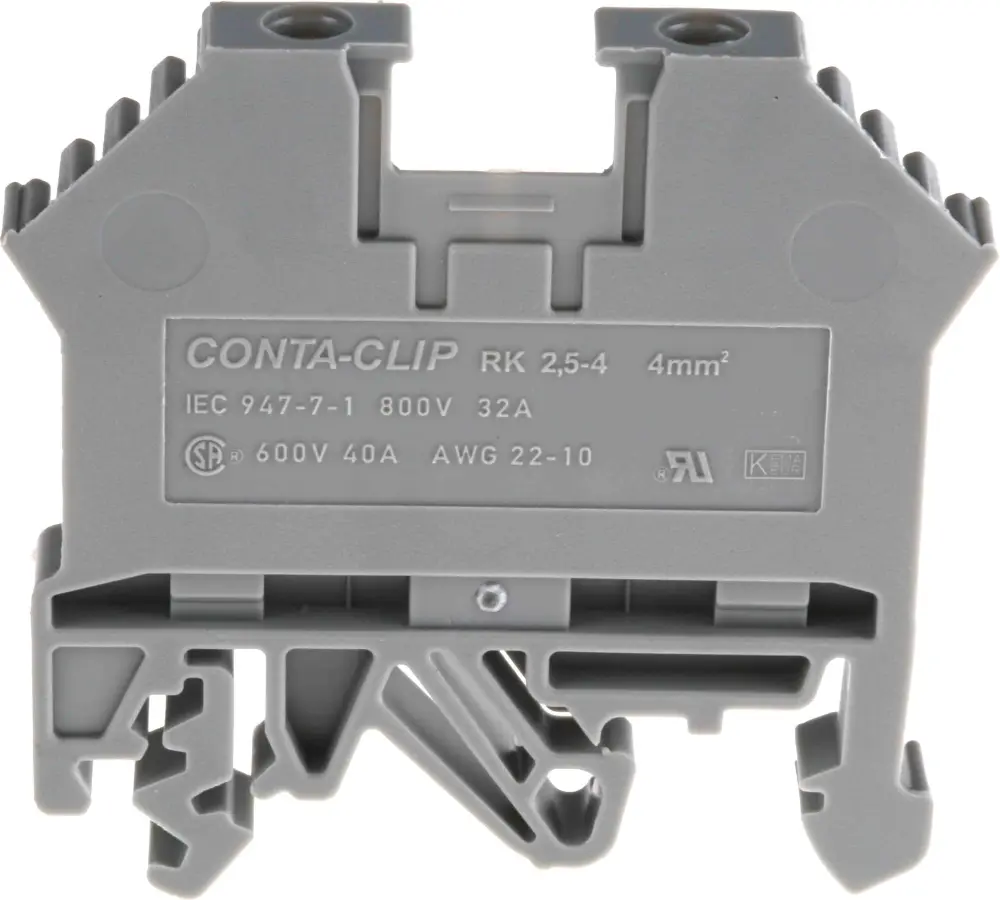 Borne para carril DIN, Gris