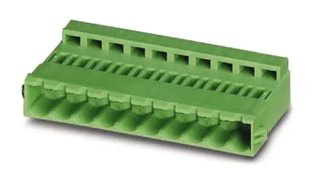 Borne enchufable para PCB Hembra Phoenix Contact de 12 vías, paso 5.08mm, 12A, de color Verde, terminación Tornillo | 18...